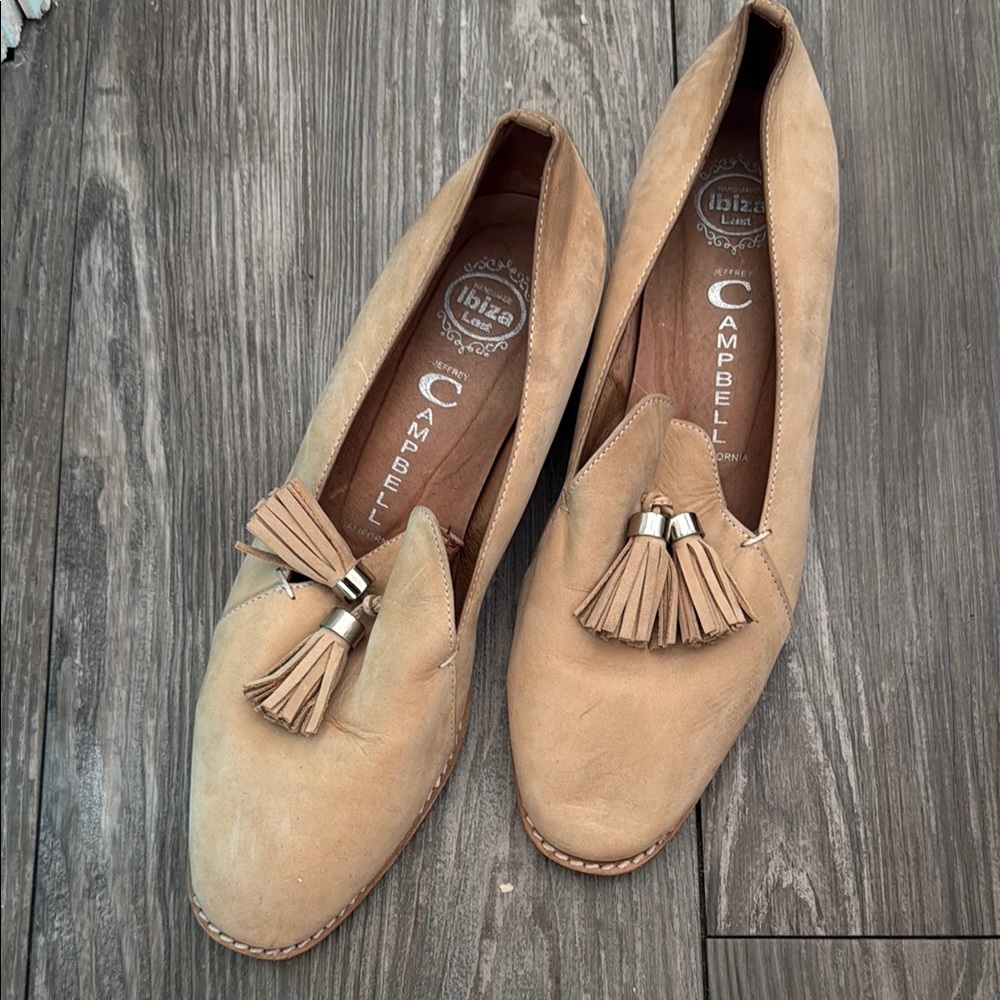 Women's Tan Loafers with Tassels